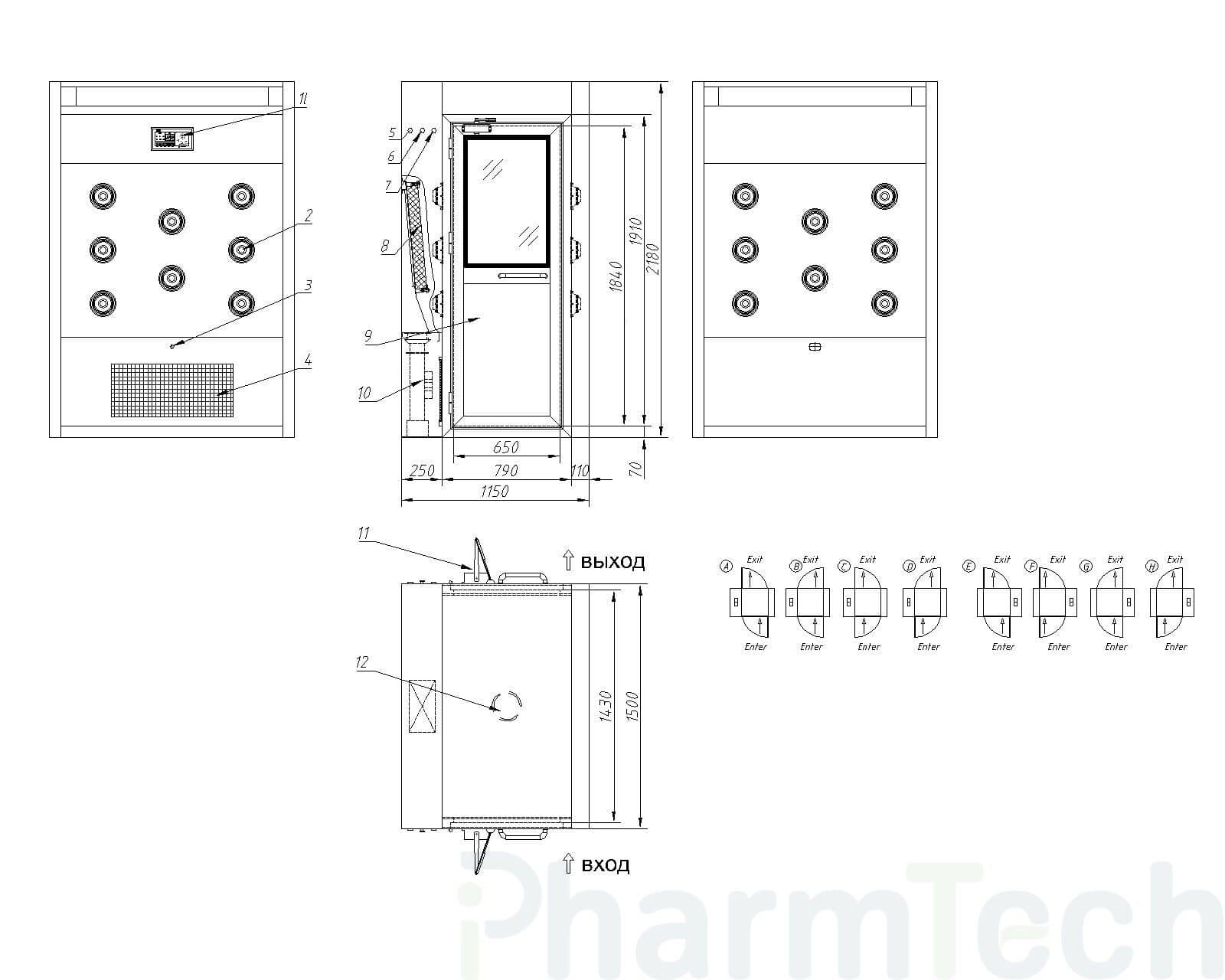 Воздушный душ из нержавеющей стали IPharmtech ▶ производство и продажа воздушных душей из нержавеющей стали ✔ монтаж ✔ пуско-наладка и техническое обслуживание.